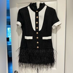 Mini evening dress black and white